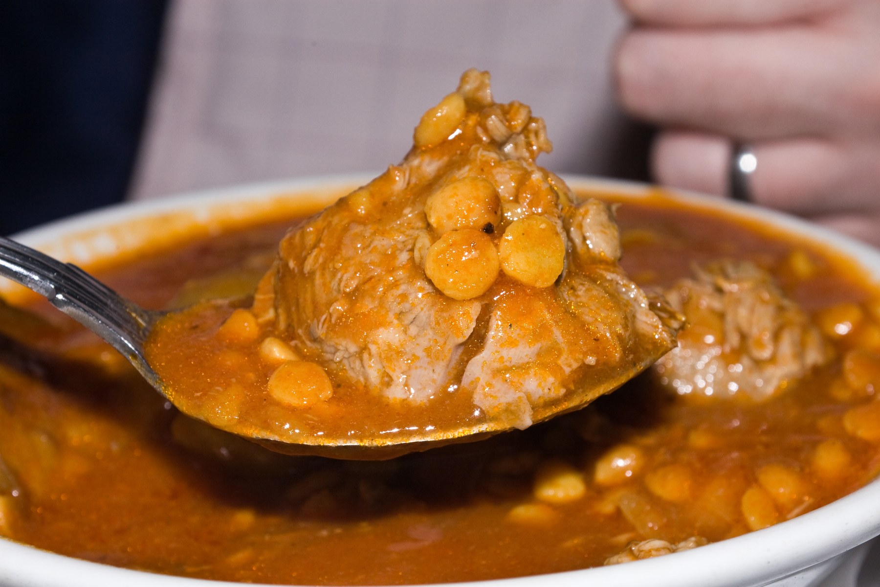 Khoresh bademjan, a Persian aubergine and tomato stew.